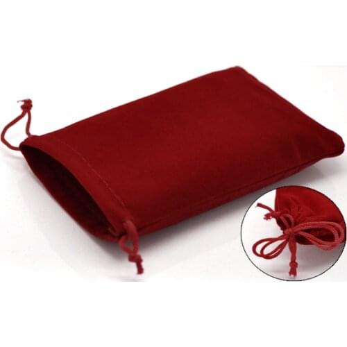 DoreenBeads Velveteen Velvet Bags Rectangle Red 15cm x10cm(5 7/8" x3 7/8"), 2 PCs