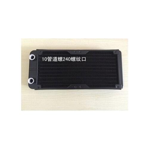 Free Ship 240 Thread mouth 10 tube Aluminum Water cooled Computer Water Cooling laptop desktop cold type tube heat exchanger