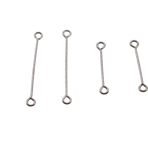 100Pcs Stainless Steel Double Holes Eye Head Pins Hooks DIY Earrings Bracelet Findings for DIY Handmade Crafts Jewelry Making