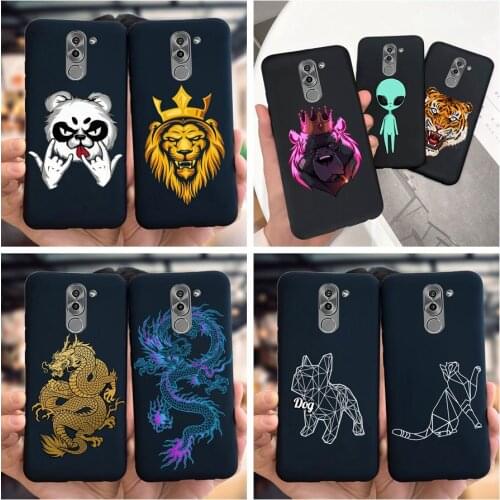 Case for Huawei Honor 6X 8X 7X Phone Cases Luxury Dragon Alien Black Matte Bumper Soft TPU Back Cover For Honor8X JSN-L22 Fundas