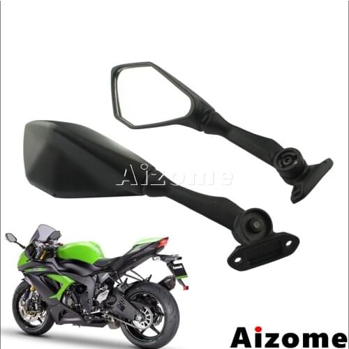 Black Motorcycle Side Mirrors Rear View Mirrors For Kawasaki Ninja ZX6R 636 300R EX300 ABS 2013 2014 2015