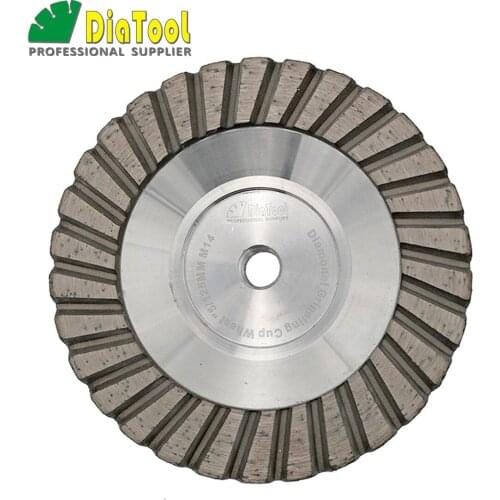 DIATOOL 1pc Diameter 5 inch Aluminum Based Grinding Cup Wheel M14 Thread or 5/8-11 Thread Diamond Fine Grinding Great Finishing