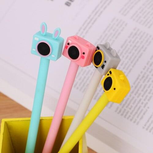 40 Pcs Camera Gel Ink Pen Creative Student Stationery Cute Ink Pen Black Office Factory Outlet