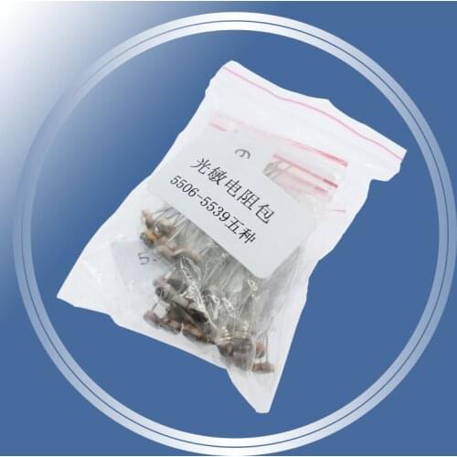 50pcs (5 values * 10pcs) LDR Photo Light Sensitive Resistor Photoelectric Photoresistor Kit for arduino 5506 5516 5528 5537 5539