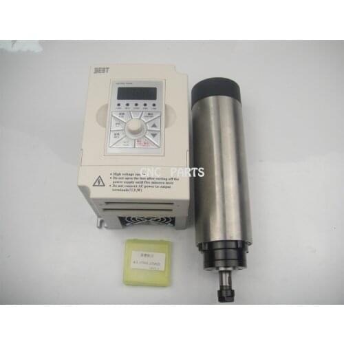 CNC milling spindle ER11 800w air cooling spindle motor +1.5KW inverter+ 3.175*22mm two flute straight cnc milling bit