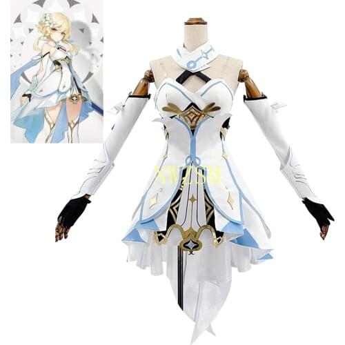 Genshin Impact cosplay 2020 New Game Project Cosplay Costume Anime Traveler Dress Belt Gloves Accessories wig Set Women Clothes