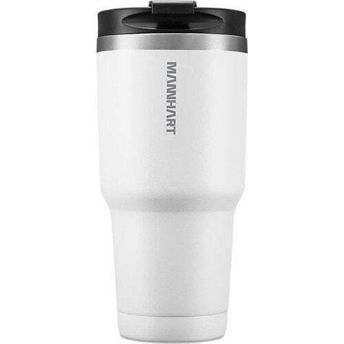 By Mannhart Spigen B201 Leak-Proof Vacuum Double Layer Travel Mug Stainless Steel Thermos 887 ml Hot 6h / Cold 24h White