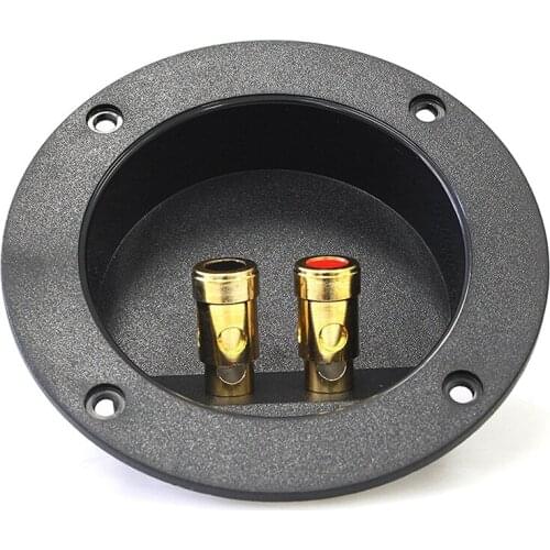Hot 4-Inch Round Gold Push Spring Loaded Jacks Double Binding Post Speaker Box Terminal Cup