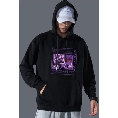 Hunter X Hunter Anime Hoodie Killua Zoldyck Devil Eye Graphic Men Pullover Sweatshirt Loose Warm Harajuku Streetwear Tops Unisex