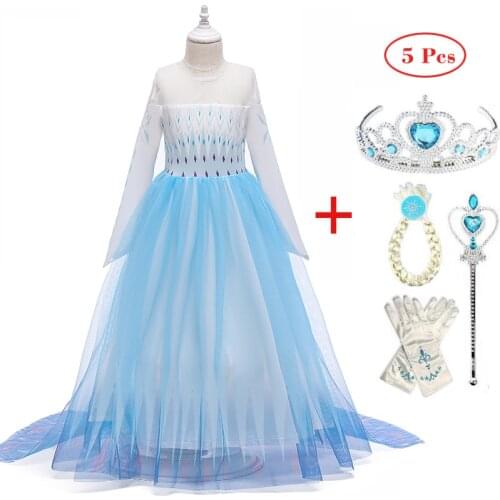 Summer Girl Princess Dress Winter Baby Girl Clothes Kids Halloween Party Cosplay Costume Children Birthday Present Elsa Dress