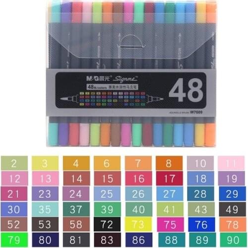M&G 12/18/24/36/48 colors double pointed watercolor art markers to draw marker pen set color sketch colored pens painting