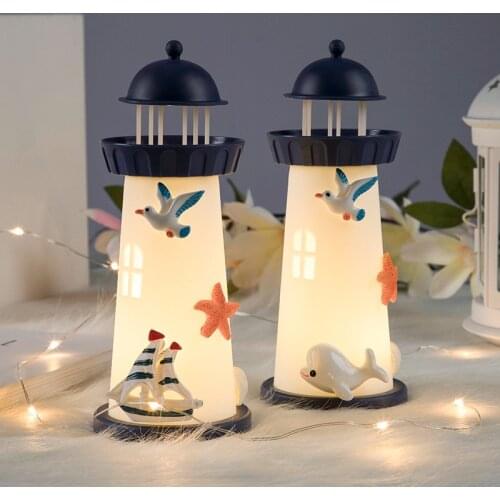 Ocean lighthouse creative decoration special gift small night lamp handicraft Mediterranean style luminous meaningful gift
