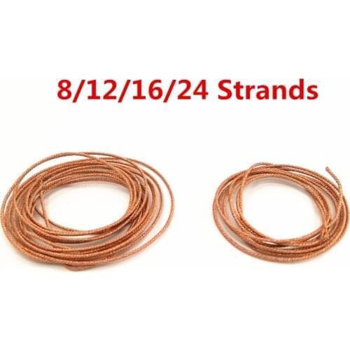 5 Meters Length 8/12/16/24/36/48 Strands Speaker Lead Wire Braided Copper Cable DIY Repair for 5"-15"Inch Subwoofer Gold