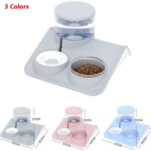 Pet Drinker Multi-layer Filter Sealed Cat Bowl 2L Pet Bowl Automatic Cat Drinking and Feeding Device comedero gato