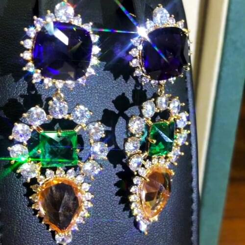 Missvikki Luxury Exquisite Romantic Pendant Earrings Trendy Nigerian Dubai Bridal Women Wedding Girl Birthday Gift High Quality