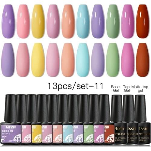 Mtssii Gel Nail Polish Set 13/9pcs Color Gel Nail Kit For Manicure Nail Polish Vernish Semi Permanent Uv Lamp Gel Top Base Coat