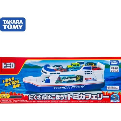 TAKARA TOMY Japan 38cm Alloy Car Set Boy Toy Gift Model Boat Transport Freighter It Can Carry 12 Cars Kids Christmas Gift Toys