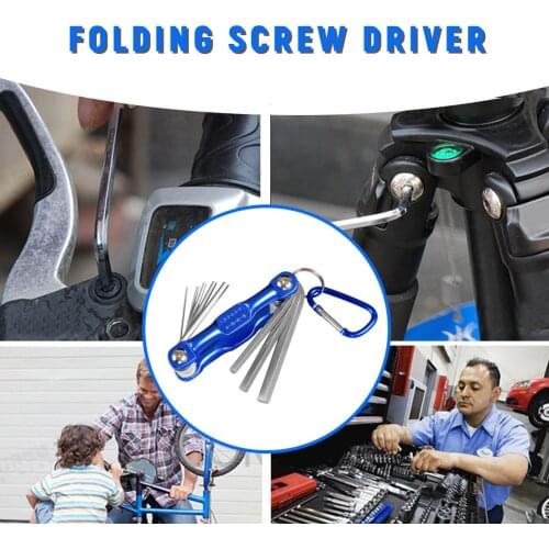 8pcs Spanner Automobile Repair Tool Kit Folding Hexagonal Wrench Set Metal Metric Allen Key Screwdriver Hex Spanner