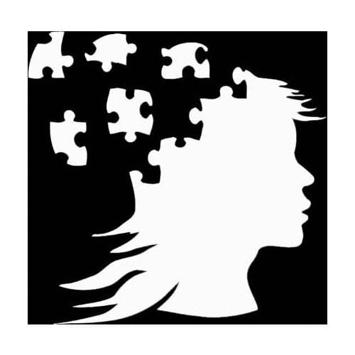 12.1*12.5CM Jigsaw Puzzle Blow A Wind Girl Black/Silver Fashion Nice Design Car Sticker Vinyl Decal Zero Defect C20-0569