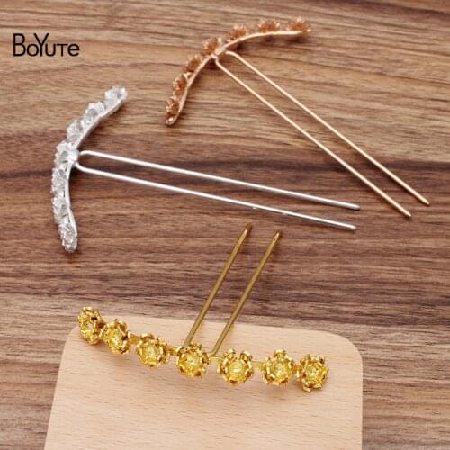 BoYuTe New Arrive (2 Pieces/Lot) 12.5*88MM Metal Alloy Flower Hair Stick Diy Retro Hair Jewelry Accessories Hand Made Materials
