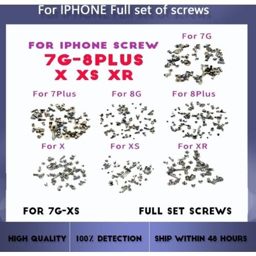 Full Screw Set Replacment for for iPhone 7G 7Plus 8G 8 Plus X XS XR Repair Bolts Complete Kit Replacement Accessories