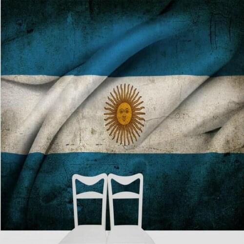 Custom Size Photo 3D large mural personality retro Argentina Flag Icon TV background sofa bedroom dining room wallpaper