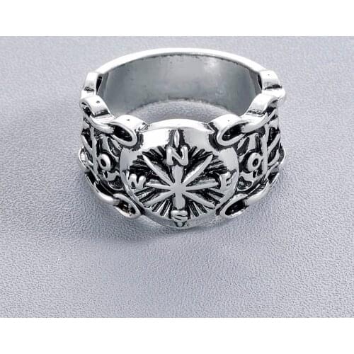 Retro Slavic Compass Rings For Men Women Punk Vintage Arab Muslim Islam Handmade Slavic Ring Bague Pagan Jewelry