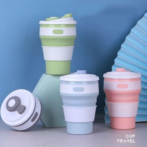 Folding Silicone Cup Portable Silicone Water Bottle Sport Coffee Cup Silica Mug Telescopic Drinking Collapsible Foldable Camping