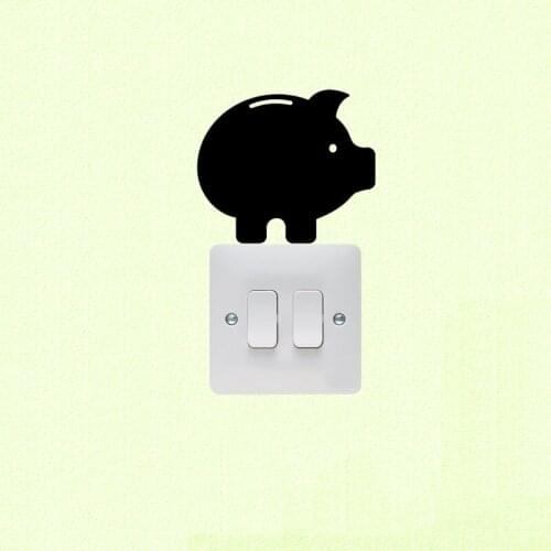 Piggy Bank Money Saving Switch Sticker Vinyl Cartoon Wall Decal 3SS0146