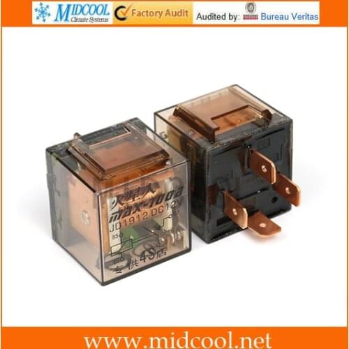 Universal Waterproof SPDT 4 Pin 12V 100A Car Automobile Relay with Green LED Light and Plastic socket