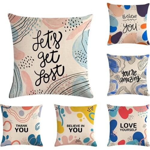Inspirational quotations Pillowcase Cotton Linen Home Decor Believe You Cushion Cover 45x45cm Throw Pillow Cover For Bedroom