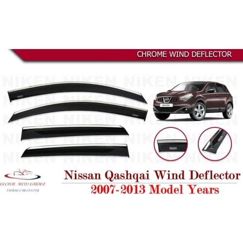 For NISSAN QASHQAI Chrome Rain Wind Deflector 2007 2008 2009 2010 2011 2012 2013 2014 2015 2016 2017 2018 Sunshade Curtains Car