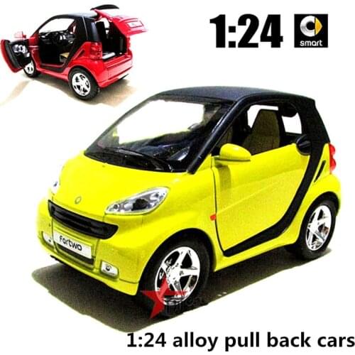 1:24 alloy pull back cars,high simulation Smart model,metal diecasts,toy vehicles,musical & flashing,free shipping