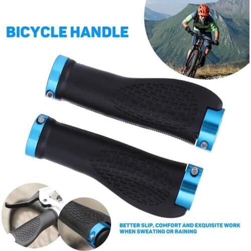 1 Pair MTB Mountain Bike Rubber Handlebar Grip Tape Cycling Bicycle Anti-Skid Locking Handlebar Grip Cover Bicycle Accessaries