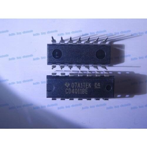 100PCS/LOT CD4011BE CD4011 IC GATE NAND 4CH 2-INP DIP14