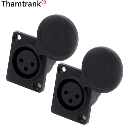 100pcs XLR 3Pins Female Socket Wire Connecter Adapte for Power Audio Video Panel Mount type with protecting cover