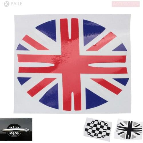 2pcs Door Bowl Union Jack Checkered Graphics Sticker for General R50 R53 R55 R56 R60 R61 F54 F55 F56 F60