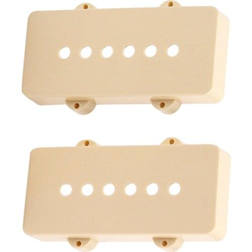 2 Pieces Plastic Pickup Covers 52mm Set for Electric Guitar - Beige