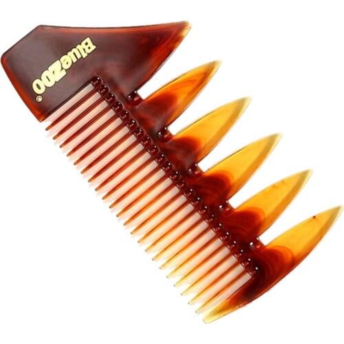 2 In 1 Short Dual Side Tooth Detangling Curly Hair Comb Retro Back Head Styling Beard Oil Men Hairdressing Wide Teeth Comb