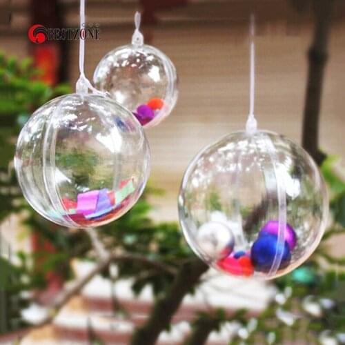 2016 Lovely 50mm Christmas Balls Transparent wedding Decorations Bauble Clear Plastic Christmas Ornament Present Free Shipping