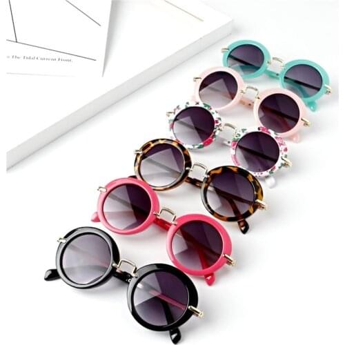 2021 Fashion Kids Girls Boys Sun Glasses Solid Color Round Frame Beach Sunglasses Children Eyewear