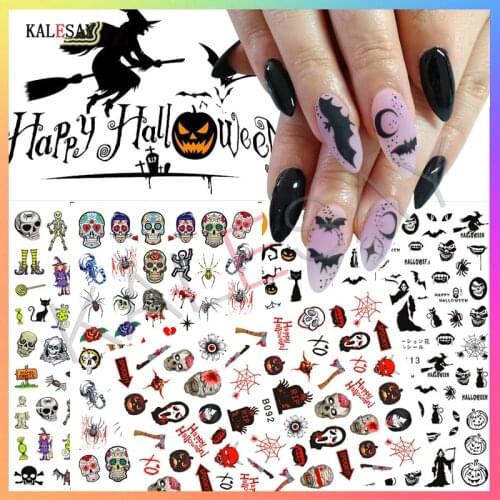 3D Manicure Nail Art Stickers Halloween Skull Lips Design Nail Decals Stickers for Nails Decor Wraps Self Adhesive