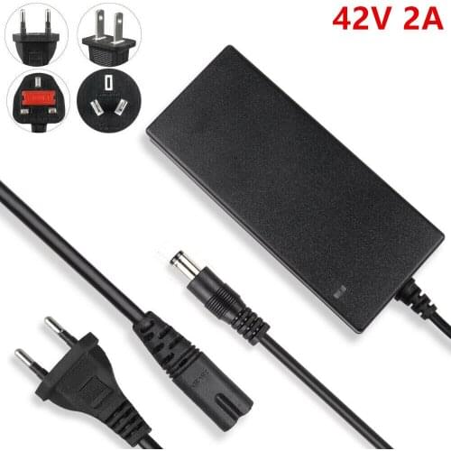 42V 2A Scooter Power Adapter for 36V Li-ion Battery Ebike Electric Bicycles Adult Bike Lithium Battery Charger Power Supply
