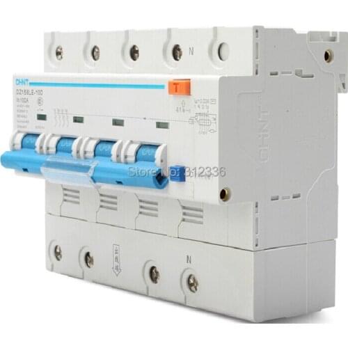 Free Shipping 2 years Warranty DZ158LE 4P 100A 4 poles Big Power House Use earth leakage circuit breaker residual current