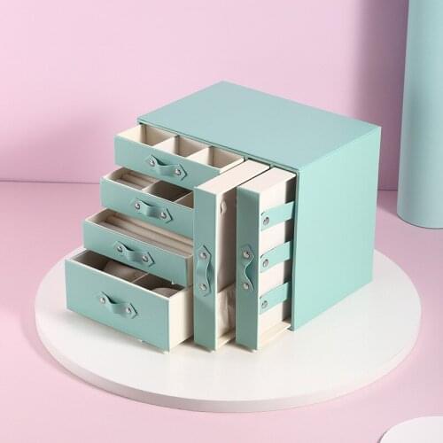 Hot Sale Large Jewelry Box Organizer PU Leather Multifunctional Drawer Velvet Earring Ring Necklace Storage Case Women Gifts