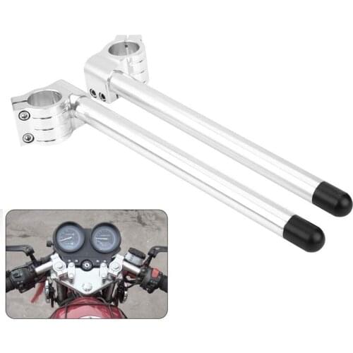 CNC Aluminum Motorcycle Handlebar Clip-Ons Fork Tube Riser Handle Bar Clip ons Chrome for Universal 7/8" 22mm Motorbike