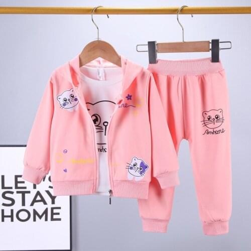 2021 New Autumn Girls Clothing Set Cotton 3PCS Suit For Baby Girl Toddler Children Clothes Sport Newborn Toddler For Tracksuit