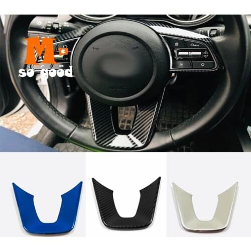 Stainless Carbon/Blue/Silver For Kia Cerato K3 Seltos 2019 2020 Car Steering Wheel Switch Button Cover Trim Protector Frame 1pcs