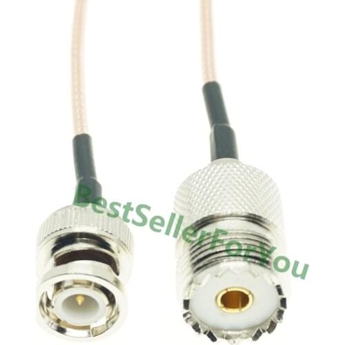 RG316 Cable BNC Male Q9 To UHF Female SO239 SO-239 Female Jack Straight Jumper Pigtail