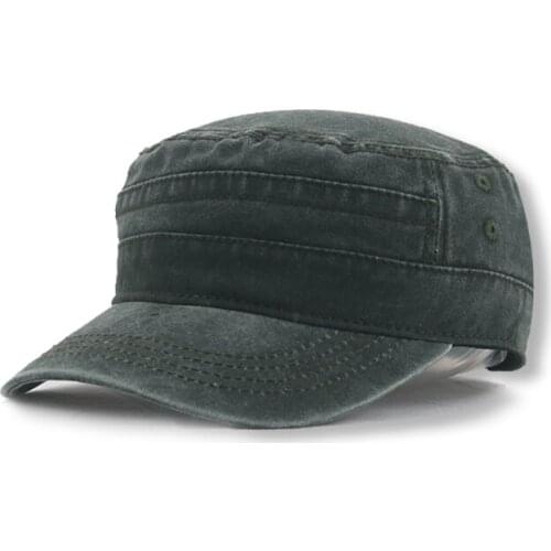 Military Cap Men Solid Green Khaki Black Falt Top Hats Casual Sun Protection Classic Foldable Women Summer Hat Gorras Para Mujer